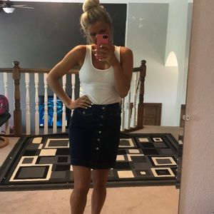 NWT- LOFT Button Denim Skirt